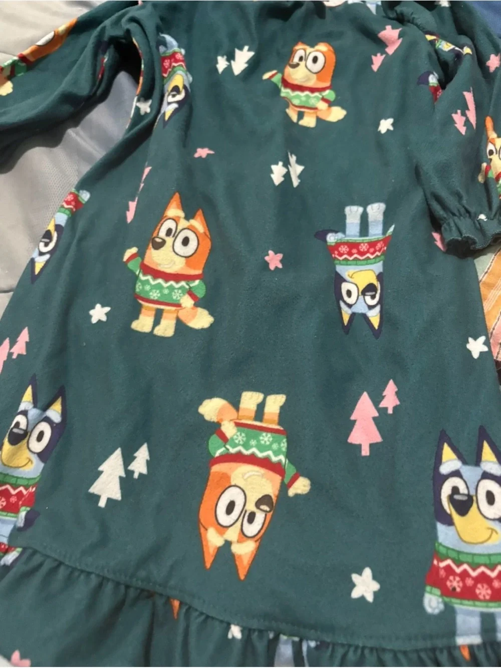 Girls' Teal Owl Print Nightgown - Cozy Long Sleeve Pajama 18 m